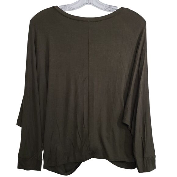 New ee:some Woman's Twisted Front Olive Blouse, Size Small - Picture 2 of 8